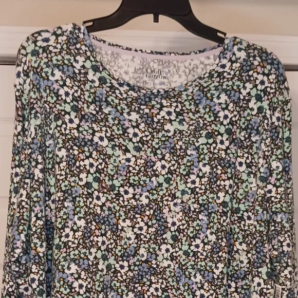 #72 3/$18 - Croft & Barrow Green/Blue Long Sleeve Top Size 2X - Picture 4 of 5